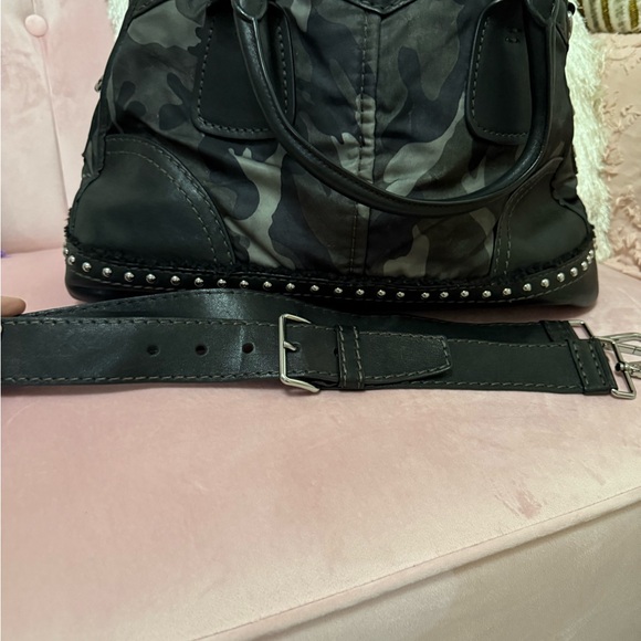 Authentic PRADA Black and Gray Camouflage Handbag and Crossbody - Picture 9 of 16